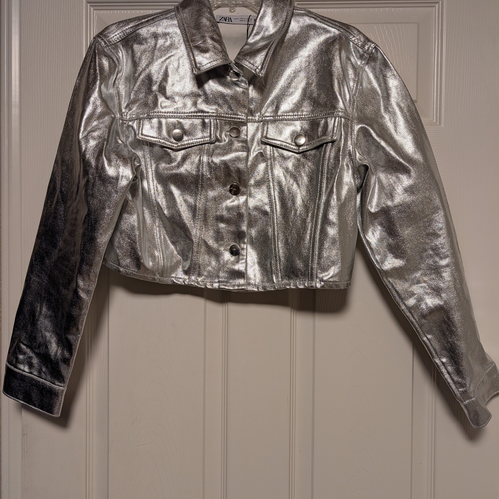 Zara Silver Metallic Women's Jacket